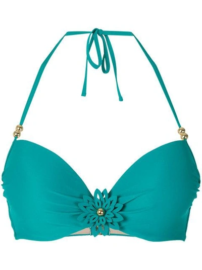 Shop Marlies Dekkers La Flor Push-up Bikini Top In Green