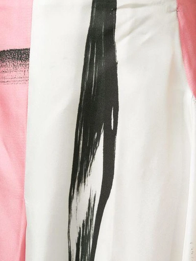 Shop Christopher Esber Painterly Stripe Colour Block Skirt In Pink