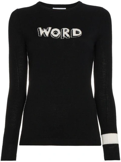 Shop Bella Freud Word Intarsia Wool Sweater