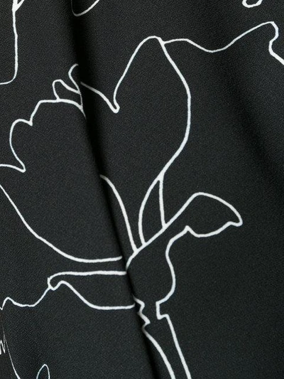 Shop Carven Button Detail Printed Dress In Black