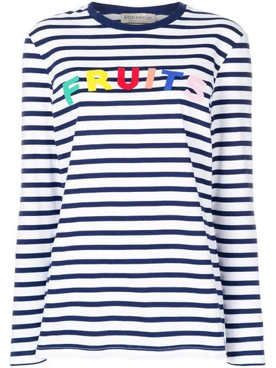 Shop Etre Cecile Striped Longlseeved T In White