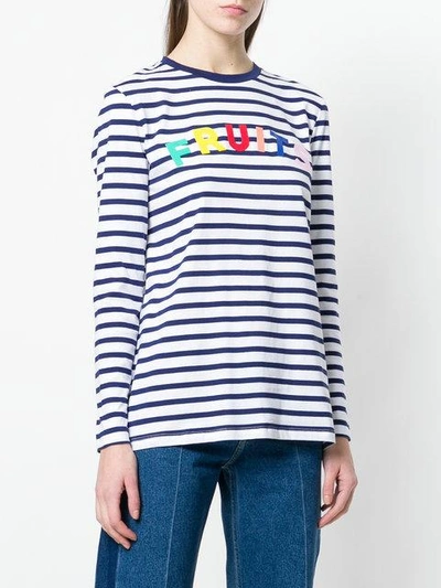 Shop Etre Cecile Striped Longlseeved T In White