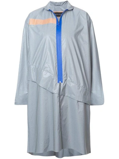Shop Martina Spetlova Zipped Reflective Coat In Grey