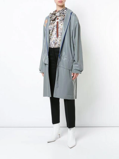 Shop Martina Spetlova Zipped Reflective Coat In Grey