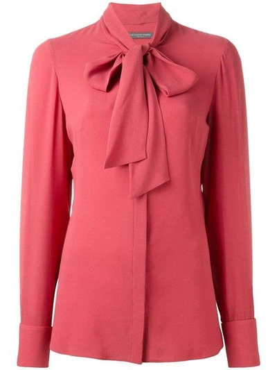 Shop Alexander Mcqueen Pussy Bow Blouse In Pink