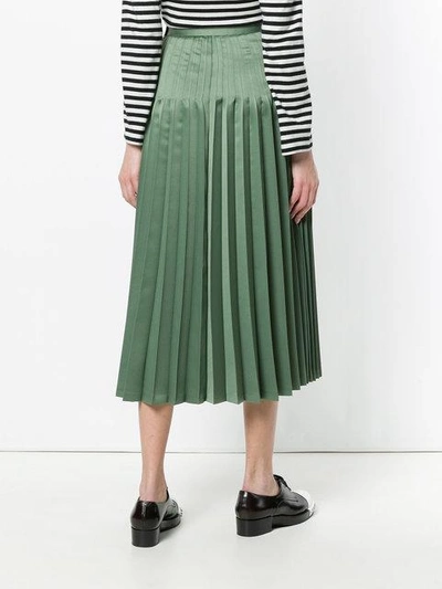 high waist pleated midi skirt
