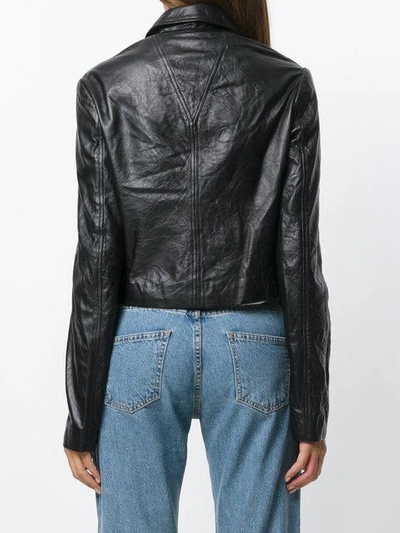 Shop Versace Jeans Studded Biker Jacket In Black