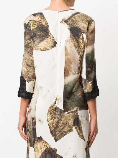 Shop Antonio Marras Butterfly Printed Dress In Neutrals