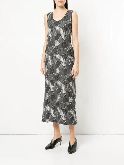 Shop Roarguns Printed Sleeveless Dress In Grey