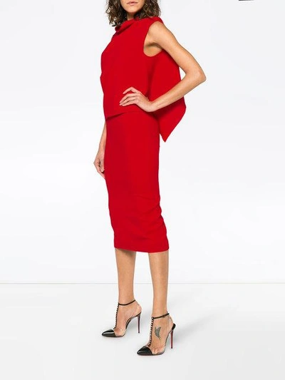 Shop Roland Mouret Eugene Draped Top - Red