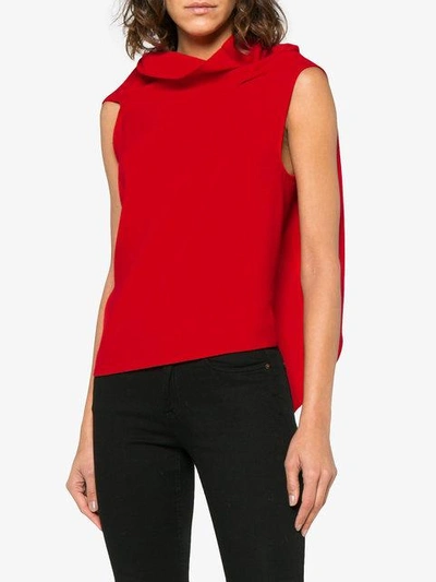 Shop Roland Mouret Eugene Draped Top - Red