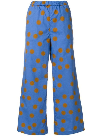 Shop Aspesi Polka Dot Trousers In Blue