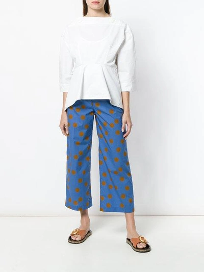 Shop Aspesi Polka Dot Trousers In Blue