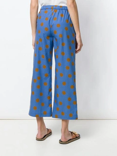 Shop Aspesi Polka Dot Trousers In Blue