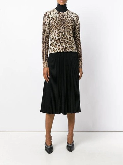 Shop Dolce & Gabbana Leopard Print Cardgian In Neutrals