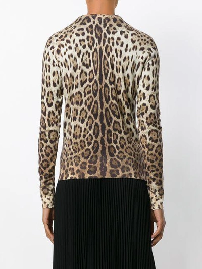 Shop Dolce & Gabbana Leopard Print Cardgian In Neutrals