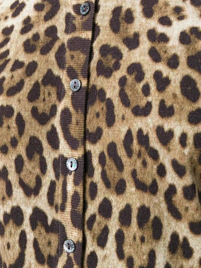 Shop Dolce & Gabbana Leopard Print Cardgian In Neutrals
