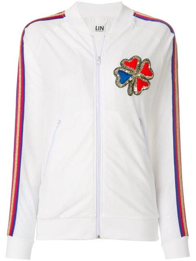 Shop Nil & Mon Embellished Track Jacket - White