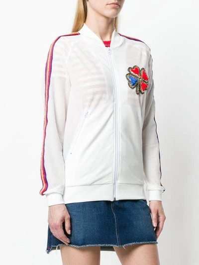 Shop Nil & Mon Embellished Track Jacket - White