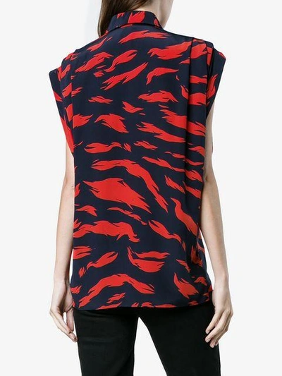 Shop Givenchy Tiger Print Shirt In Blue