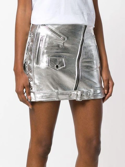 Shop Manokhi Mini Biker Skirt In Grey