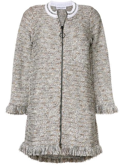 Shop Sonia Rykiel Tweed Fringed Coat