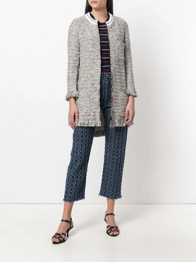 Shop Sonia Rykiel Tweed Fringed Coat