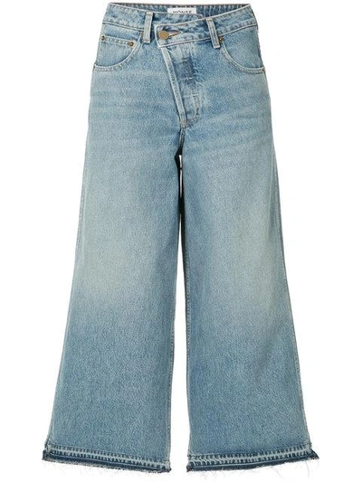 Shop Monse Wide-leg Cropped Jeans In Blue
