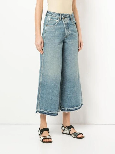 Shop Monse Wide-leg Cropped Jeans In Blue