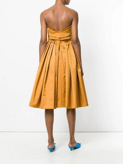 Shop Rochas A-line Pleated Dress - Metallic