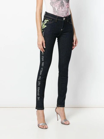 Shop Philipp Plein Rose Applique Jeggings