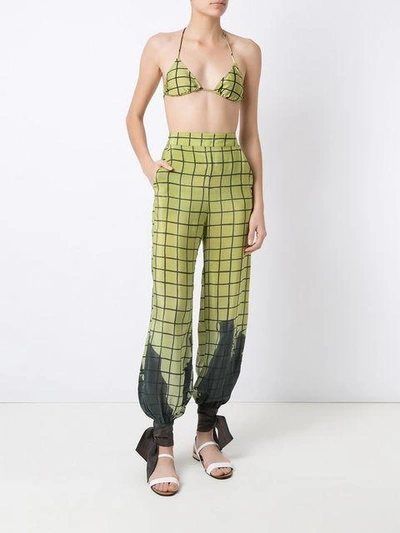 Shop Adriana Degreas High-waisted Trousers - Green