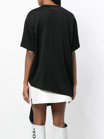 Shop Mm6 Maison Margiela Draped One Shoulder T-shirt - Black