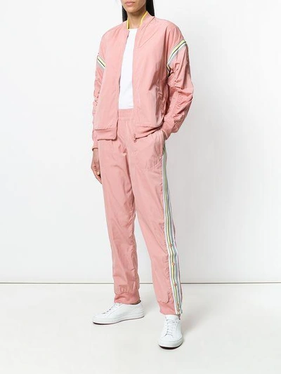 Shop Adidas By Stella Mccartney Stripe Detail Track Pants - Pink