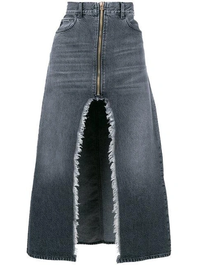 Shop Marcelo Burlon County Of Milan Denim Long Skirt In Black