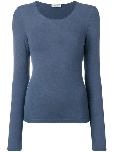 Shop Le Tricot Perugia Long Sleeved Sweatshirt In Blue