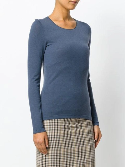 Shop Le Tricot Perugia Long Sleeved Sweatshirt In Blue