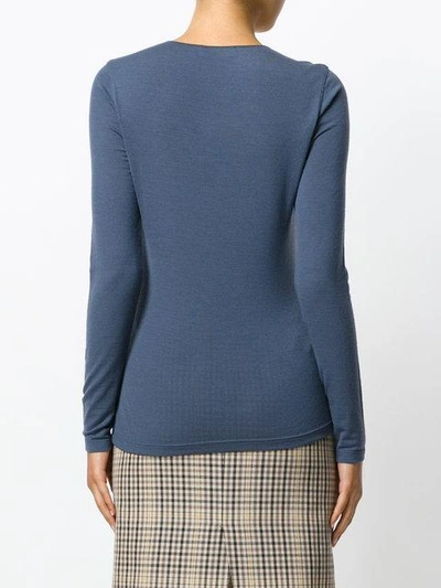 Shop Le Tricot Perugia Long Sleeved Sweatshirt In Blue
