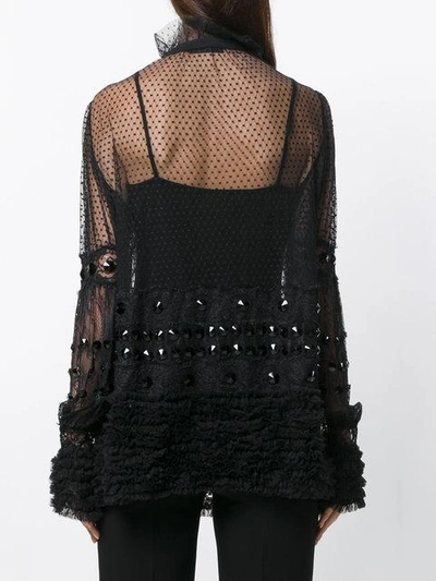 Shop Amen Sheer Shift Blouse In Black