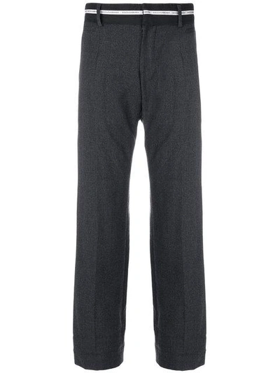 Pre-owned Dolce & Gabbana Banner Ribbon Waistband Trousers In Grey