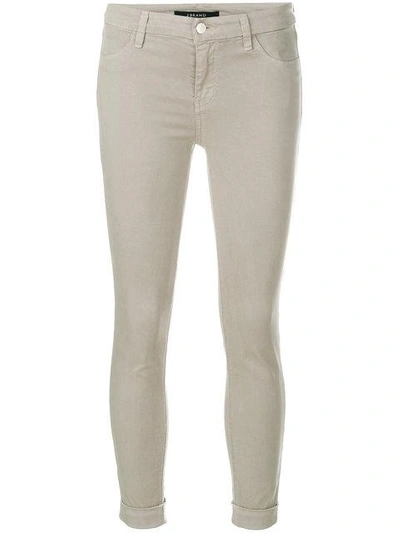 Shop J Brand Anja Mid Rise Trousers In Grey