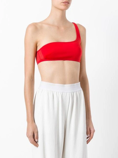 Shop Stella Mccartney One-shoulder Bra Top - Red