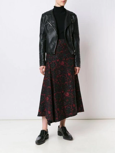 Shop Y's Abstract Print Full Skirt In Black