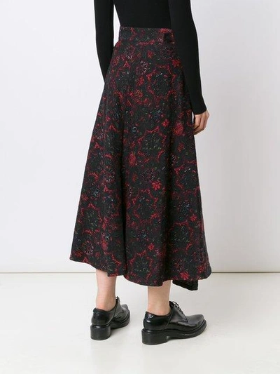 Shop Y's Abstract Print Full Skirt In Black