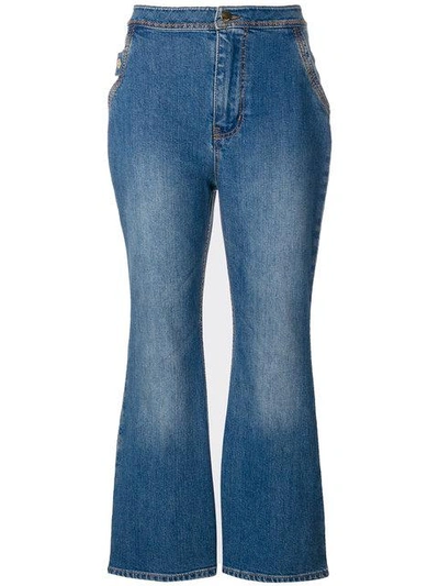 Shop Ellery Cropped Flared Jeans - Blue