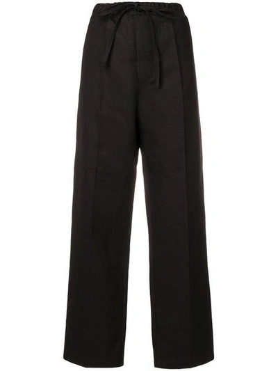 Shop Cristaseya Tie-waist Trousers In Black