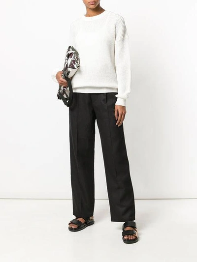 Shop Cristaseya Tie-waist Trousers In Black