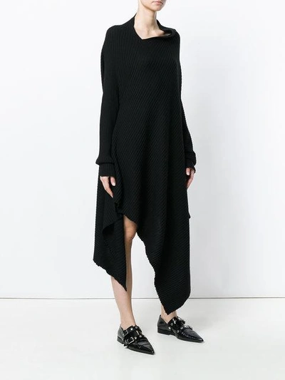 Shop Marques' Almeida Marques'almeida Asymmetric Knitted Dress - Black