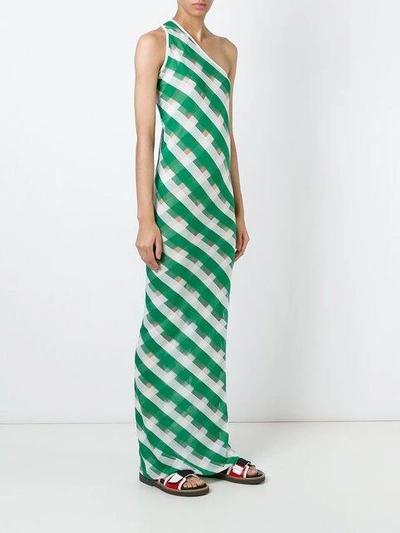 Shop Stella Mccartney Transparent Checks Dress In Green