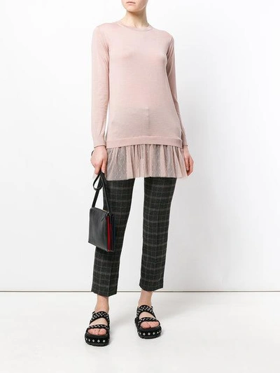 Shop Red Valentino Tutu Detail Fine Knit Sweater In Pink